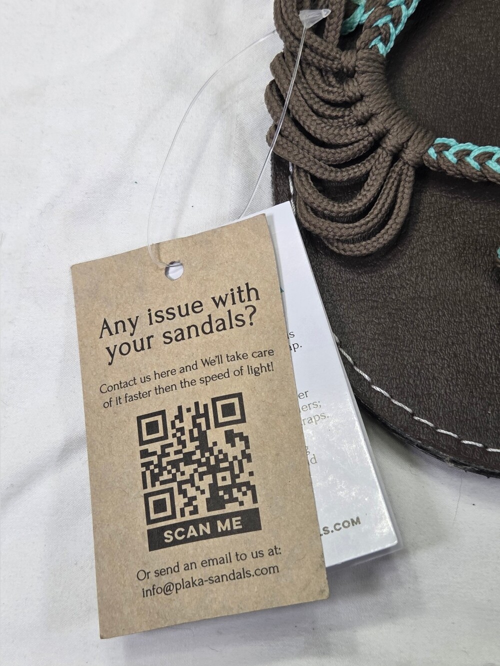 NEW Plaka Palm Leaf  Flat Rope Sandals Womens 10 Turquoise Gray Brown Braided - Picture 3 of 9